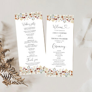 Tiny Wildflower Wedding Program