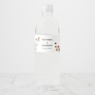 Tiny Wildflower Wedding Water Bottle Labels