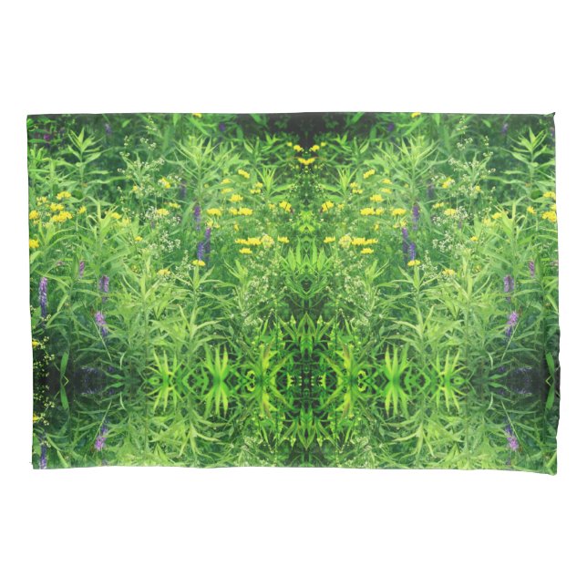 Tiny Wildflowers In Field Nature Pattern Pillow Case (Front)