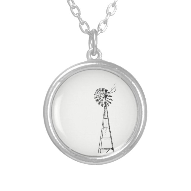tiny windmill small round necklace (Front)
