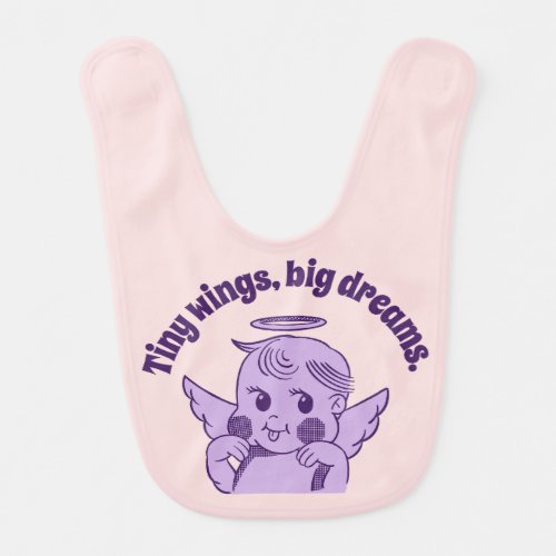 Tiny wings big dreams Angel Doll purple Baby Bib