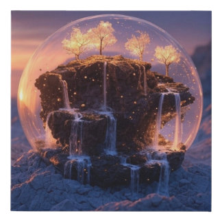 "Tiny World" in style modern surrealism Faux Canvas Print