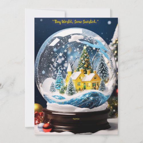 Tiny World Snow Swirled Winter Wonderland Holiday Card