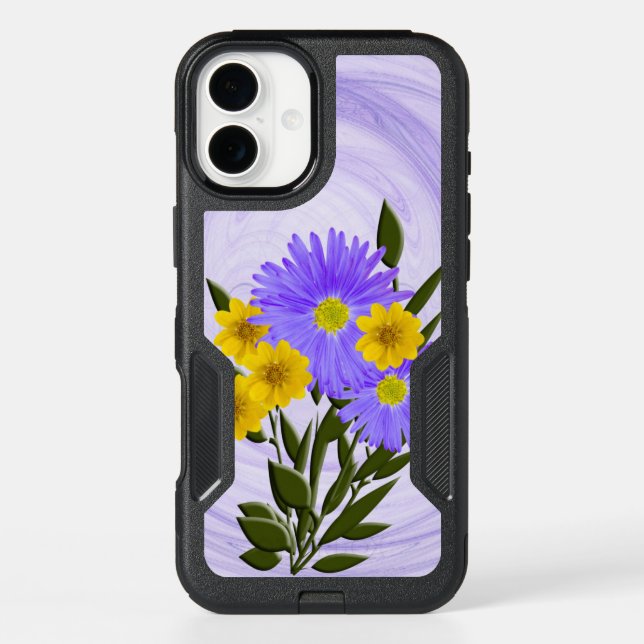 Tiny Yellow and Full Petal Purple Wildflowers Otterbox iPhone Case (Back)