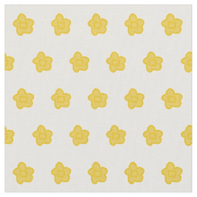 Tiny Yellow Floral Print Fabric (Close Up)