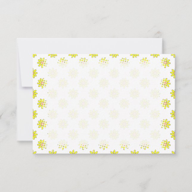 Tiny Yellow Flower Floral Pattern Blank Note Card (Front)