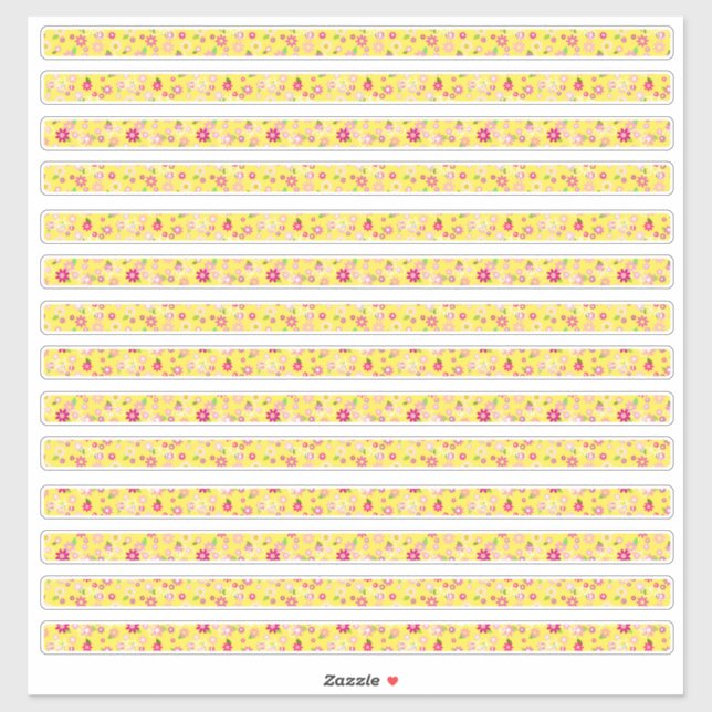 Tiny Yellow Flowers Borders  Sticker (Sheet)
