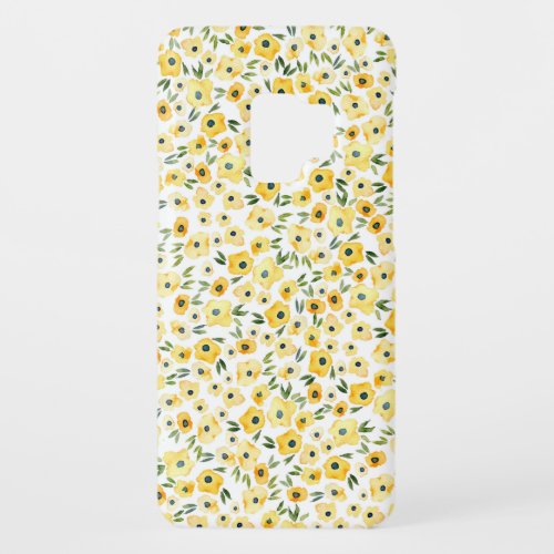 Tiny Yellow Flowers Watercolor Seamless Case_Mate Samsung Galaxy S9 Case