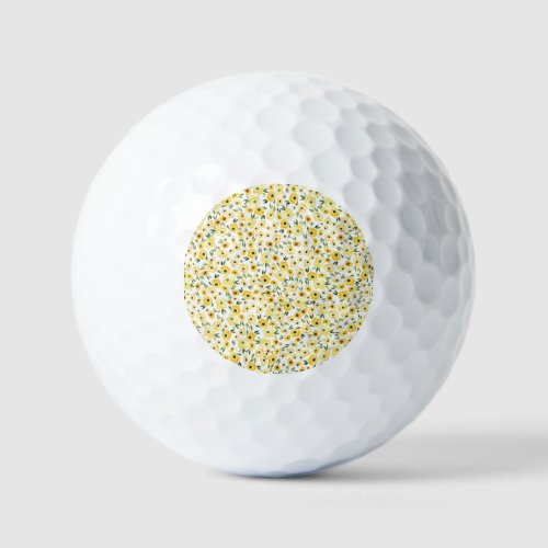 Tiny Yellow Flowers Watercolor Seamless Golf Balls
