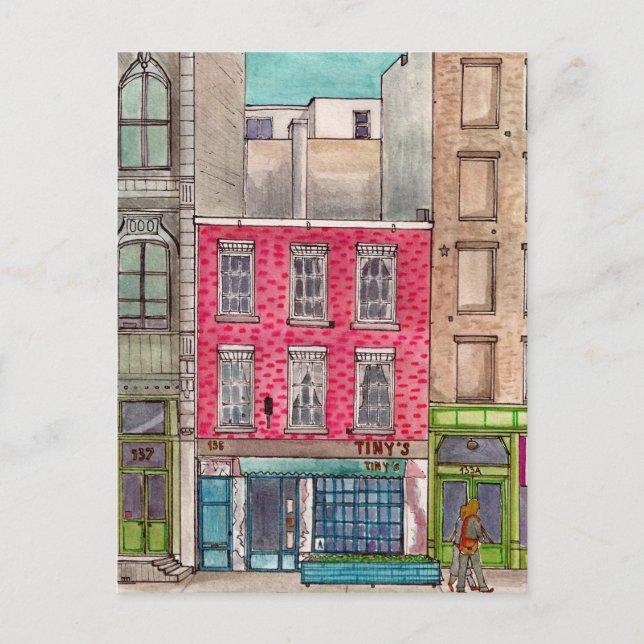 Tiny's 135 &The Bar Upstairs Tribeca Manhattan NYC Postcard (Front)