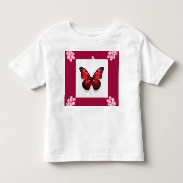 TinyTrend™ Butterfly Toddler Fine Jersey T-Shirt (Front)