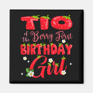 Tio of berry first birthday girl strawberry 1st magnet