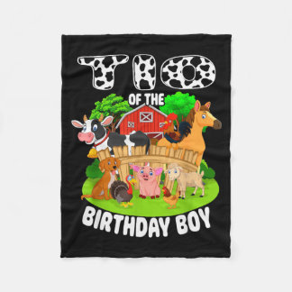 Tio Of The Bday Boy Farm Animals Matching Farm The Fleece Blanket