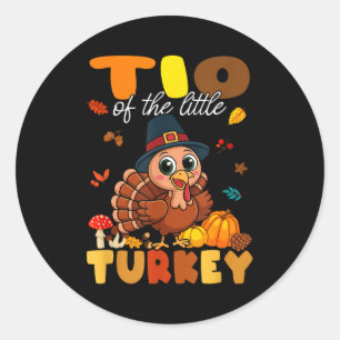 Tio Of The Little Turkey Thanksgiving Baby Shower  Classic Round Sticker