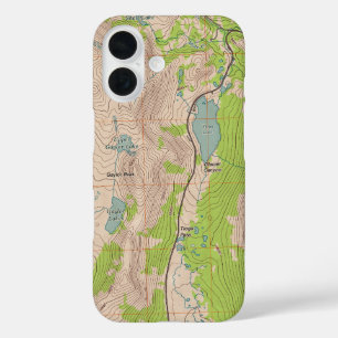 Tioga Pass, California Topographic Map iPhone 16 Case