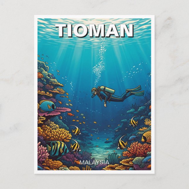 Tioman Malaysia Scuba Diving Postcard (Front)