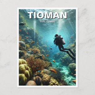 Tioman Malaysia Scuba Diving Postcard
