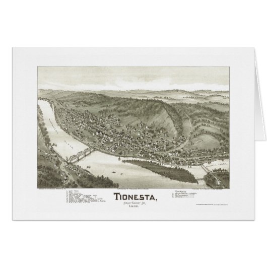 Tionesta, PA Panoramic Map - 1896 Cards (Front Horizontal)