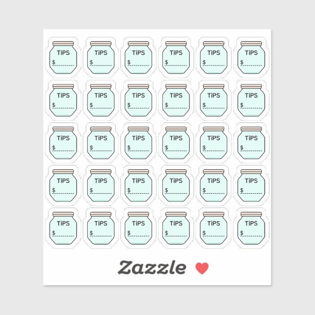 Tip Jar Money Tracking Planner Sticker (Sheet)
