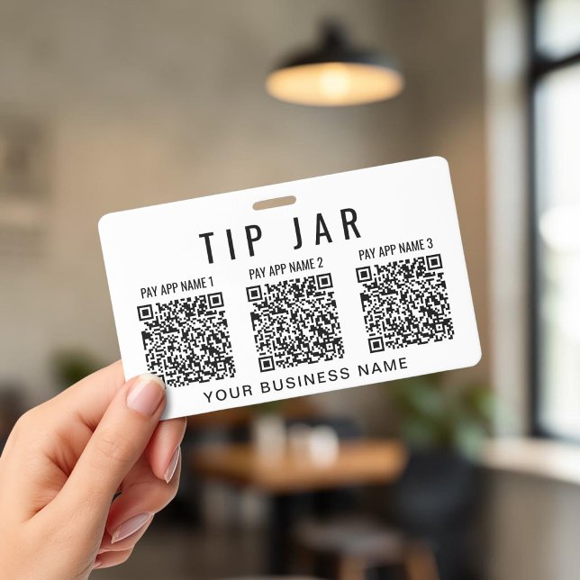 Tip Jar QR Codes Multiple Payment Apps Badge (Tip Jar QR Codes Multiple Payment Apps Badge)