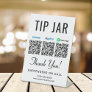 Tip Jar Venmo Paypal Cashapp QR Codes Tabletop Pedestal Sign