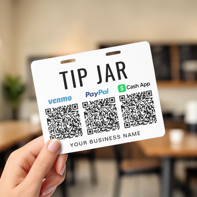 Tip Jar Venmo PayPal CashApp QR Codes Tipping Badge (Tip Jar Venmo PayPal CashApp QR Codes Tipping Badge)