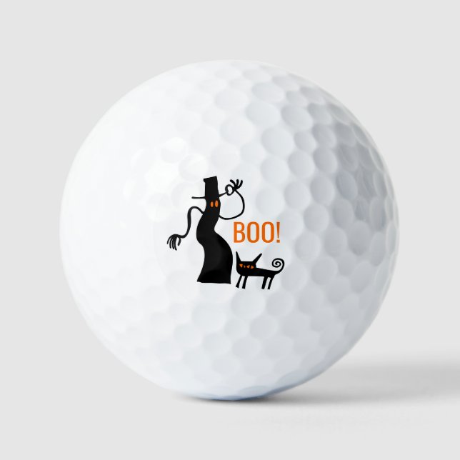 Tip o' the Hat Halloween Ghost Golf Ball (Front)