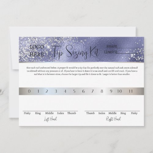 Tip Sizing Kit Card Template for Press on Nails