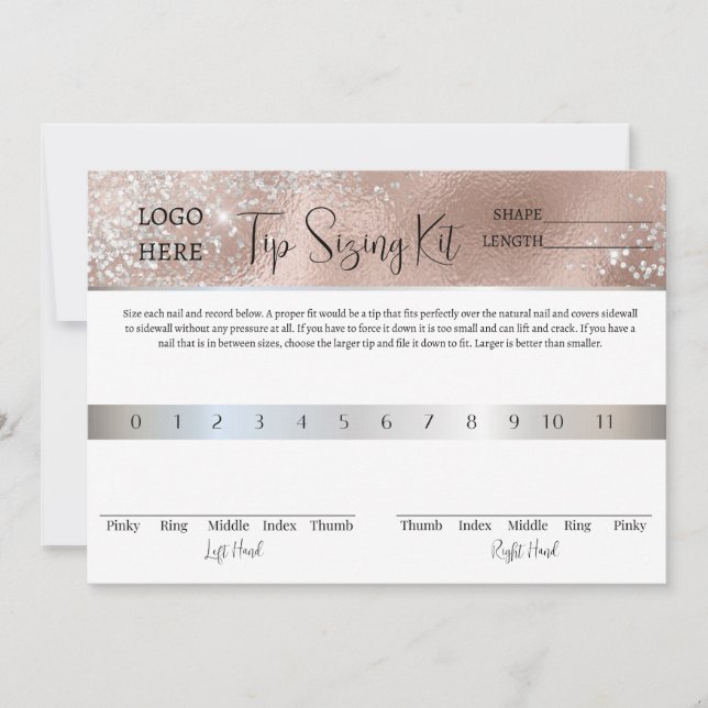 Tip Sizing Kit Card Template for Press on Nails (Front)
