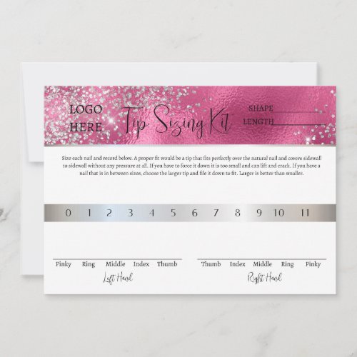 Tip Sizing Kit Card Template for Press on Nails