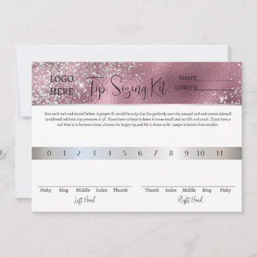 Tip Sizing Kit Card Template for Press on Nails