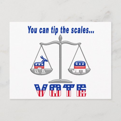 Tip the Scales Vote Postcard