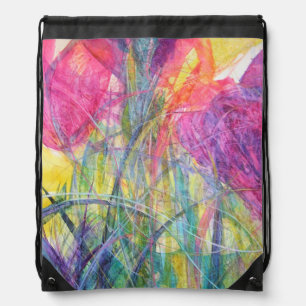 Tip toe through the Crocus Drawstring backpack. Bag