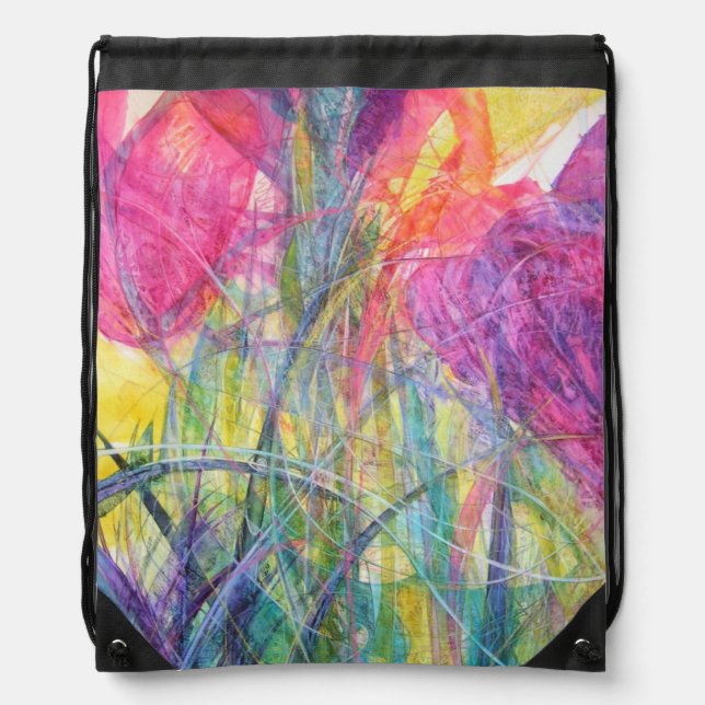 Tip toe through the Crocus Drawstring backpack. Bag (Front)