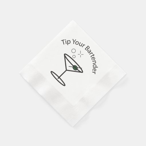 Tip Your Bartender PartyTime Napkins Zazzle