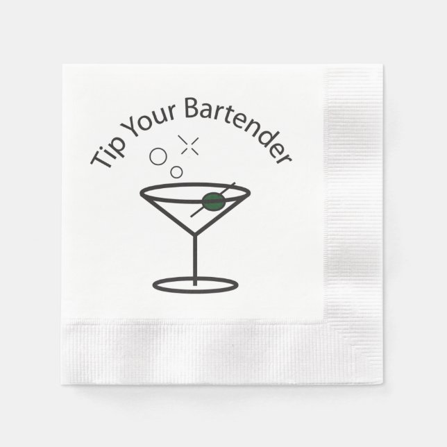 Tip Your Bartender Party-Time Napkins (Front)