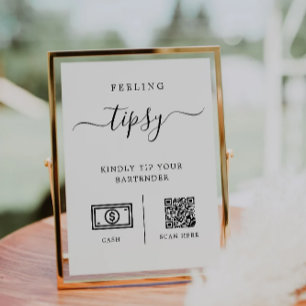 Tip Your Bartender Sign, Wedding Bar Tip Sign Invitation