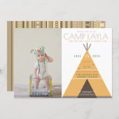 Tipi Camp | First Birthday Photo Invite (Front/Back)