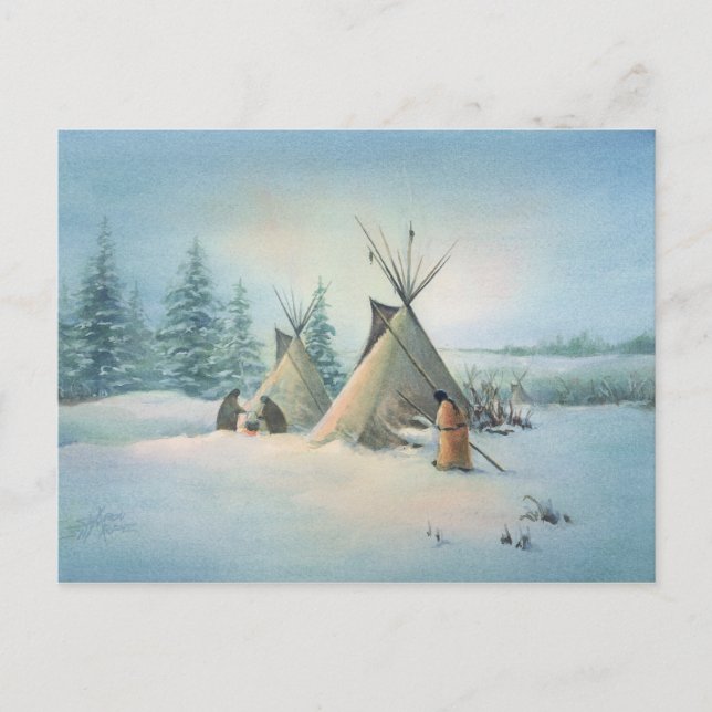 TIPI CAMP SQUAW by SHARON SHARPE Postcard (Front)
