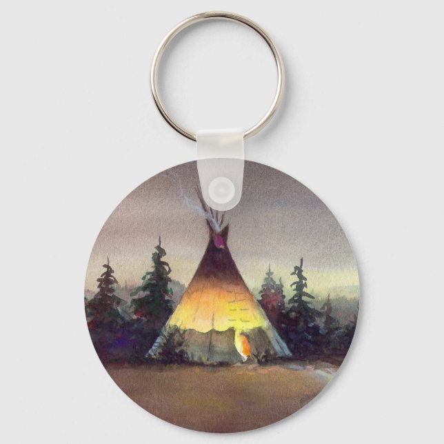 TIPI LIGHTS by SHARON SHARPE Keychain (Front)