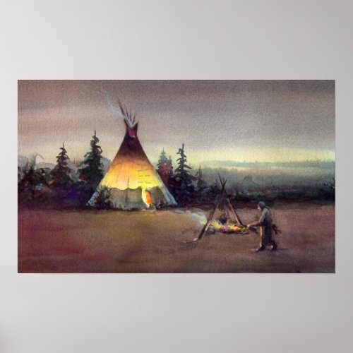 TIPI LIGHTS by SHARON SHARPE Poster