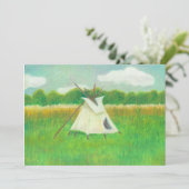 Tipi teepee central Minnesota landscape drawing (Standing Front)