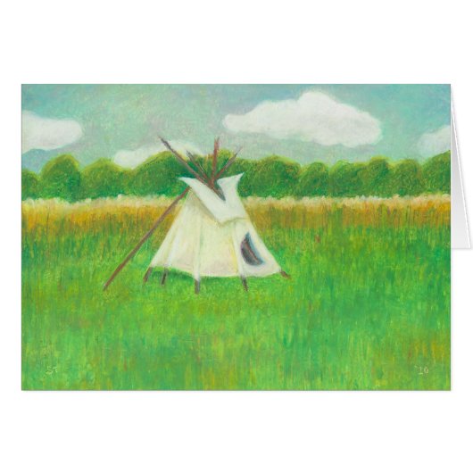 Tipi teepee central Minnesota landscape drawing Cards (Front Horizontal)