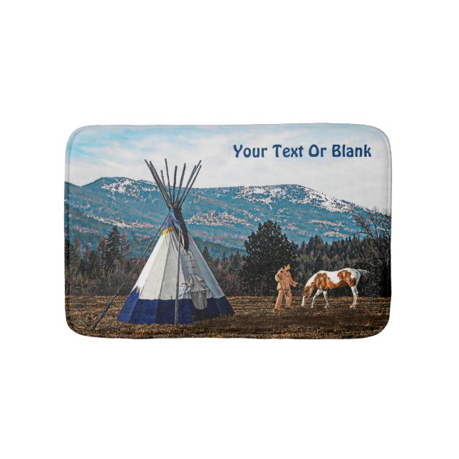 Tipi - Winter Camp Bathroom Mat (Front)