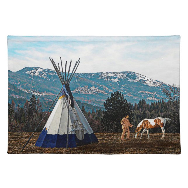 Tipi - Winter Camp Cloth Placemat (Front)