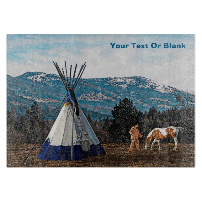 Tipi - Winter Camp Cutting Board (Front)