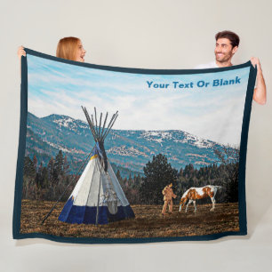 Tipi - Winter Camp Fleece Blanket