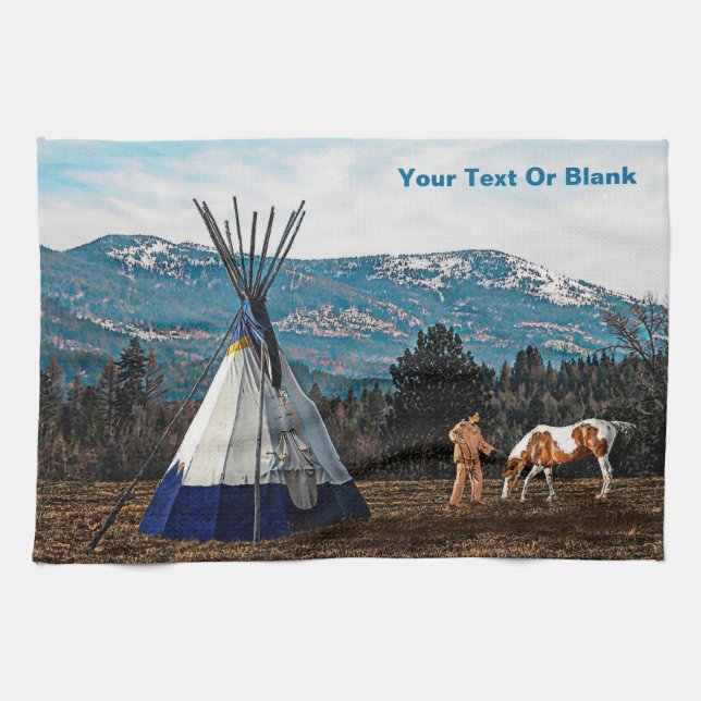 Tipi - Winter Camp Kitchen Towel (Horizontal)