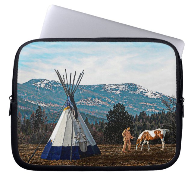 Tipi - Winter Camp Laptop Sleeve (Front)