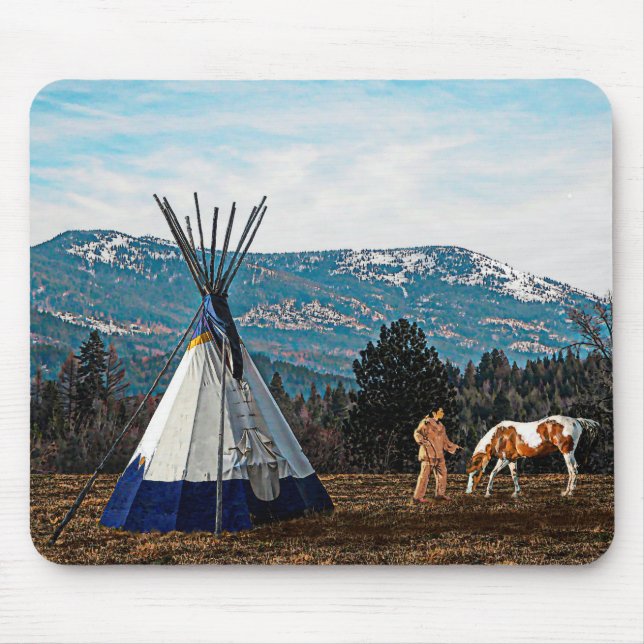Tipi - Winter Camp Mouse Pad (Front)